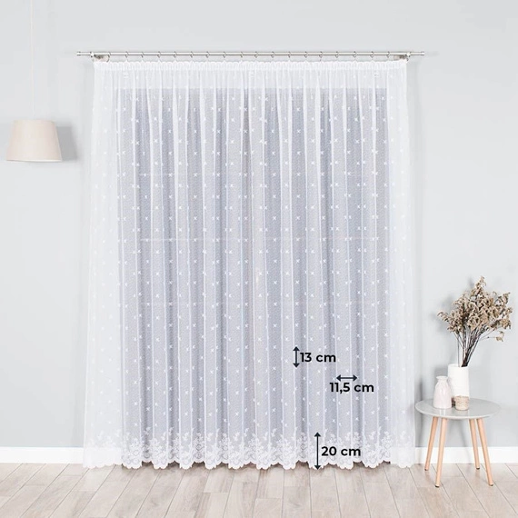 Firanka żakardowa 054160 / kolor biały / wysokość 250cm