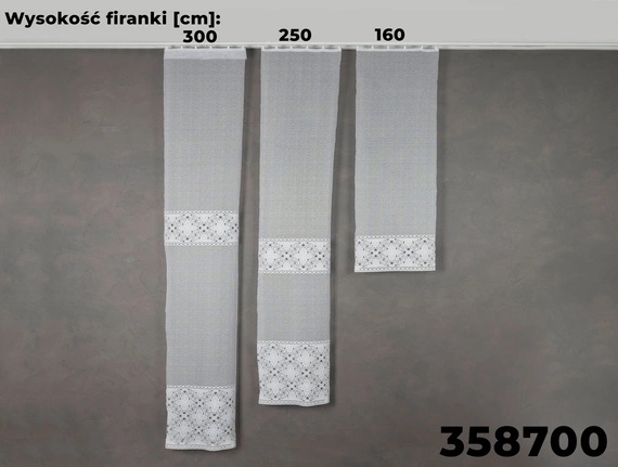 Firanka żakardowa na metry 358700 / kolor biały / kupon 240x300cm