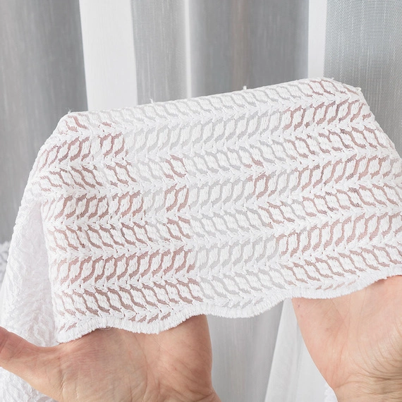 Firanka haftowana na metry 083399 / kolor biały / wysokość 280cm