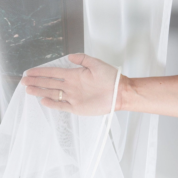 Firanka tiulowa z obciążnikiem, TULGREK wys 300cm kolor kremowy