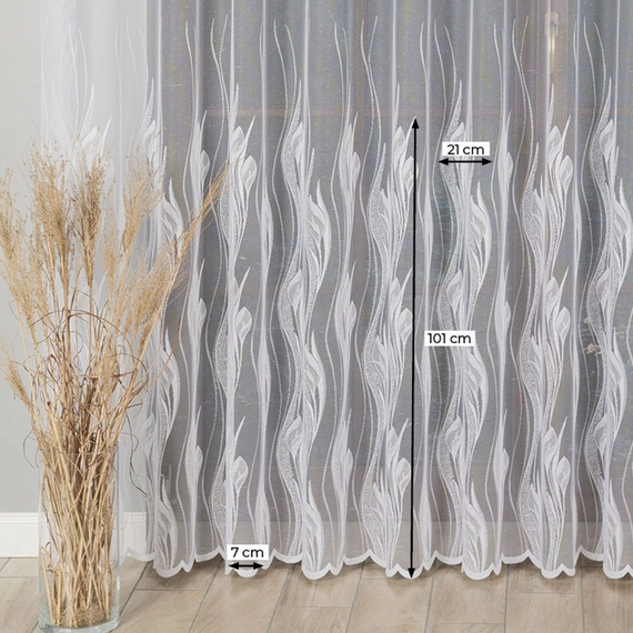 Firanka żakardowa na metry 002599 / kolor biały / wysokość 250cm