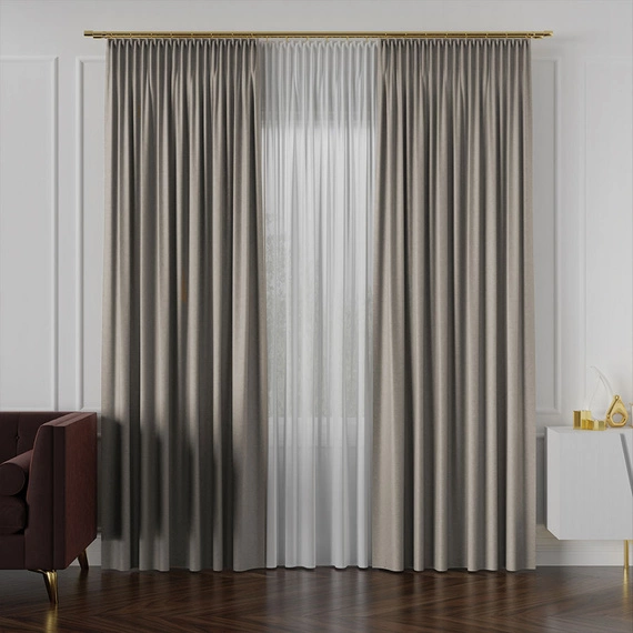 Tkanina zasłonowa na metry Lukrecja / wysokość 310cm / kolor 011 pastelowy szary