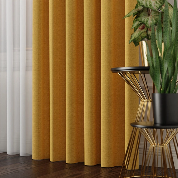 Tkanina zasłonowa IBIZA / wysokość 300cm / kolor 019 musztardowy
