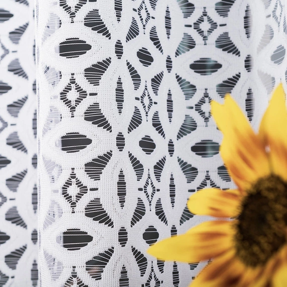 Firanka żakardowa na metry 018869 / kolor biały / kupon 80x140cm