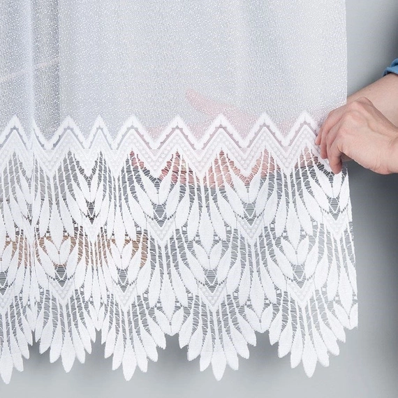 Firanka żakardowa 018989 / kolor biały / kupon 110x144cm