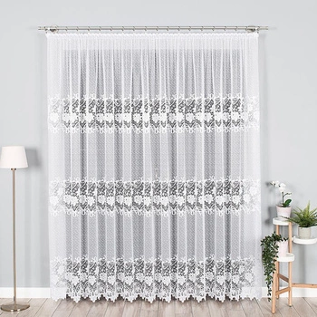 Firanka żakardowa 017480 / kolor biały / wysokość 200cm