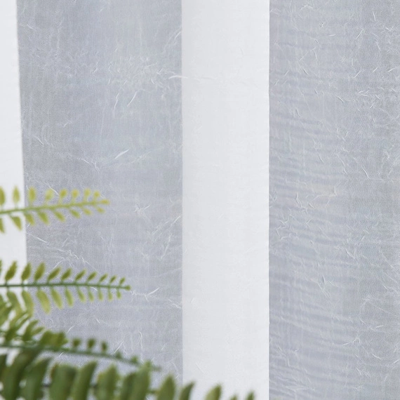 Woal kreszowany PREMIUM z obciążnikiem / kolor biały / wysokość 275cm