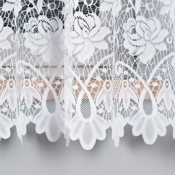 Firanka żakardowa 017480 / kolor biały / wysokość 180cm