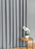 Tkanina zasłonowa VELVET EDEN prążkowana / wysokość 280cm / kolor 10 szary