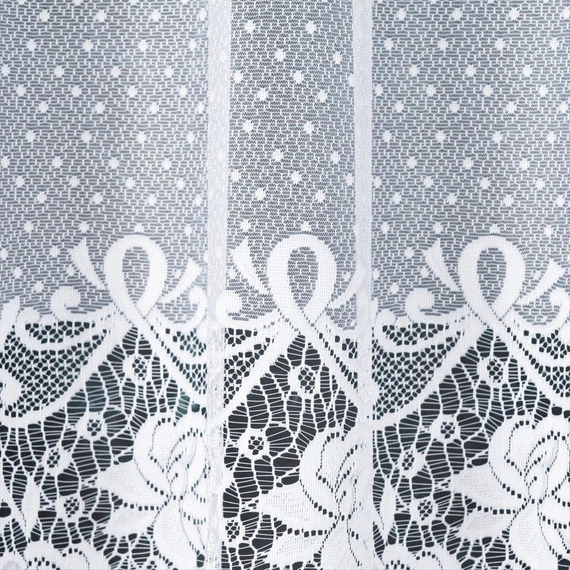 Firanka żakardowa 017480 / kolor biały / kupon 70x140cm