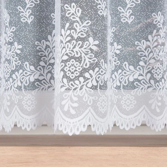 Firanka żakardowa 054160 / kolor biały / wysokość 160cm