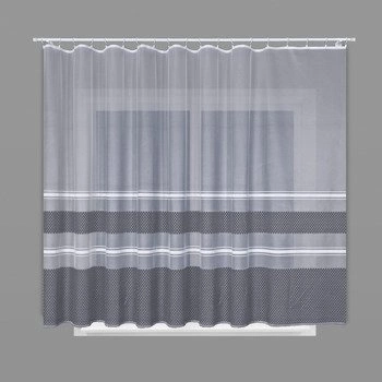 Firanka żakardowa na metry 018601 (szare pasy) - wysokość 180cm