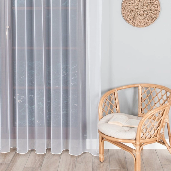 Firanka gładka TIUL GRECKI / wysokość 320cm / kolor kremowy