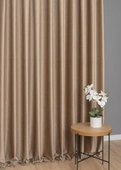Tkanina zasłonowa VELVET EDEN prążkowana / wysokość 280cm / kolor 05 jasny ciepły brąz