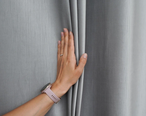 Tkanina zasłonowa VELVET EDEN prążkowana / wysokość 280cm / kolor 10 szary