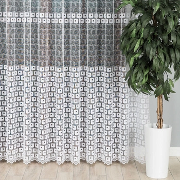 Firanka haftowana na metry 810437 / kolor biały / wysokość 280cm