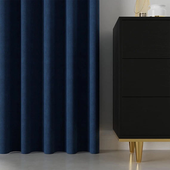 Tkanina zasłonowa IDALIA / kolor granatowy / kupon 75x300cm