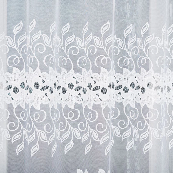 Firanka gotowa żakardowa BASTIA / 250x130cm / kolor biały