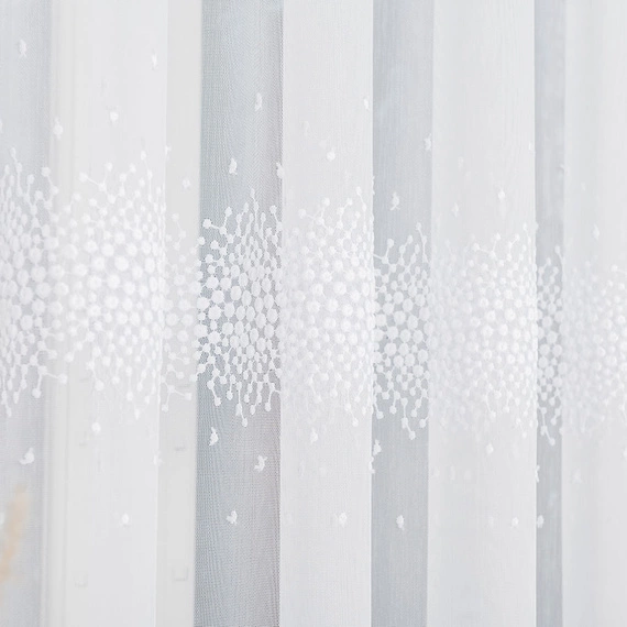 Firanka haftowana na metry 112853 / kolor biały / wysokość 160cm