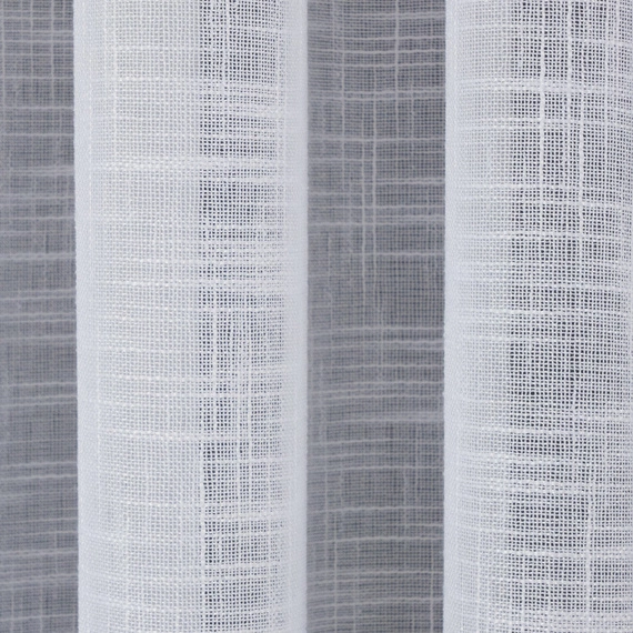 Tkanina zasłonowa a'la LEN - L1037 / kolor biały / kupon 210x280cm