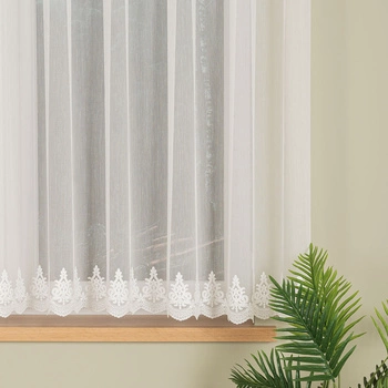 Firanka haftowana na metry 121490 / kolor kremowy / wysokość 160cm