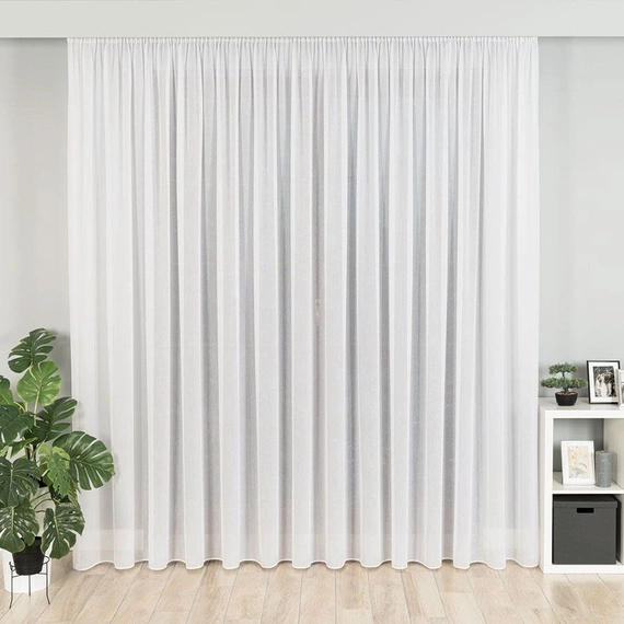 Firanka fantazyjna 318461 / kolor biały z błyszczącą nitką / wysokość 300cm