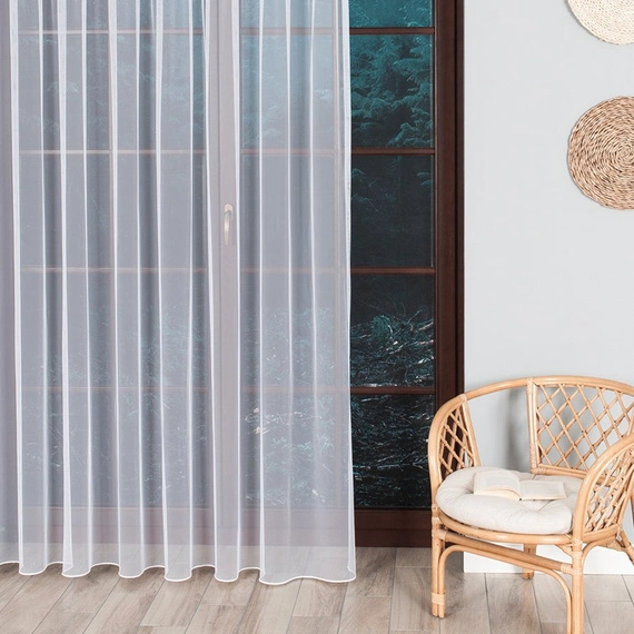 Firanka gładka TIUL GRECKI / wysokość 320cm / kolor kremowy