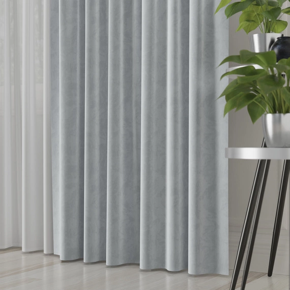 Tkanina zasłonowa na metry VELVET / wysokość 300cm / kolor 060 szaroniebieski