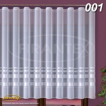 Woal z atłasowymi pasami 000762 z obciążnikem kolor biały - wysokość 160cm