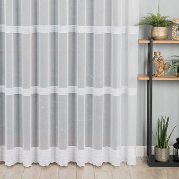 Firanka haftowana na metry 083399 / kolor biały / wysokość 280cm