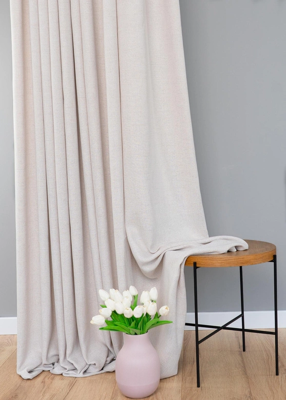 Tkanina zasłonowa na metry OPAL / kolor beżowy C5 / kupon 70x300cm