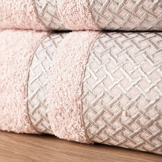 LIONEL Ręcznik, 70x140cm, kolor 119 pudrowy ze srebrną bordiurą LIONEL/RB0/119/070140/1