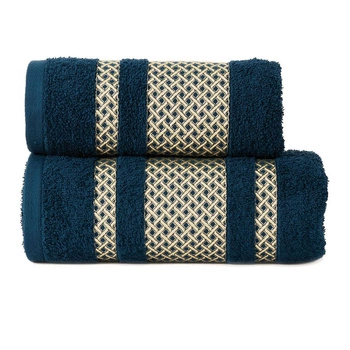 LIONEL Ręcznik, 70x140cm, kolor 110 granatowy ze złotą bordiurą LIONEL/RB0/110/070140/1