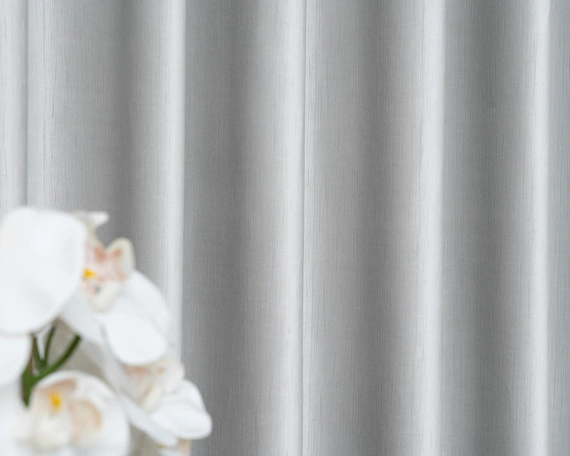 Tkanina zasłonowa VELVET EDEN prążkowana / wysokość 280cm / kolor 09 zimny jasny szary