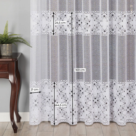 Firanka żakardowa na metry 358700 / kolor biały / kupon 240x300cm