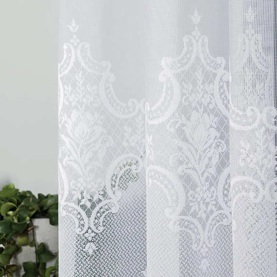 Firanka żakardowa na metry 618495 / kolor biały / wysokość 160cm