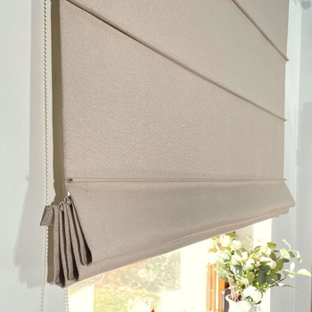 Roleta rzymska Melange / beżowa 8 / szyta na wymiar