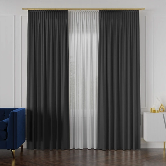 Tkanina zasłonowa na metry Lukrecja / wysokość 310cm / kolor 035 ciemny grafit