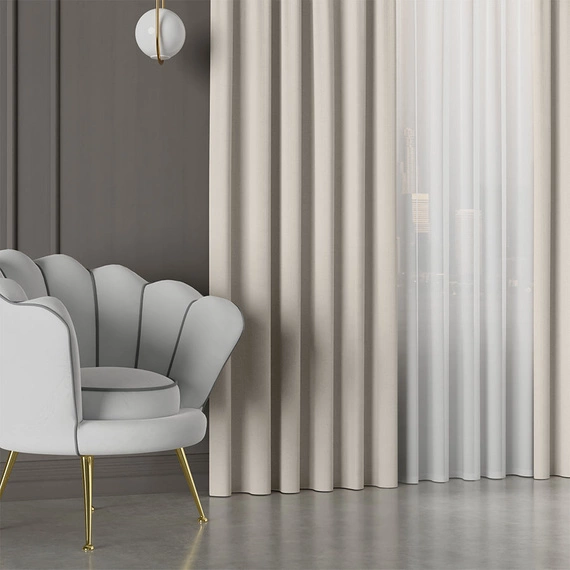 Tkanina zasłonowa IBIZA / wysokość 300cm / kolor 016 jasny beżowy