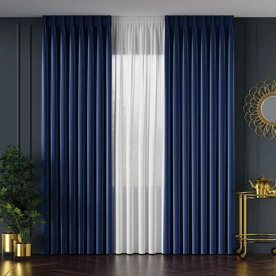 Tkanina zasłonowa na metry VELVET / wysokość 300cm / kolor 109 granatowy