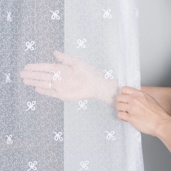 Firanka żakardowa 054160 / kolor biały / wysokość 250cm