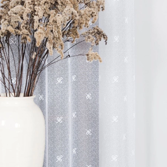 Firanka żakardowa 054160 / kolor biały / kupon 100x250cm