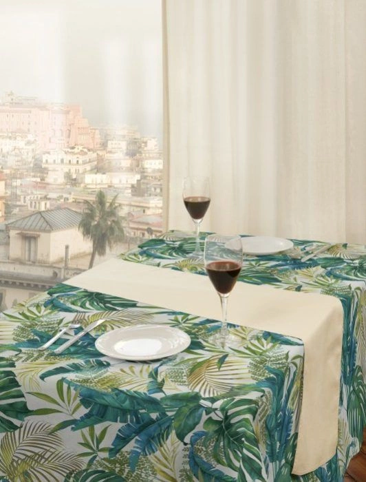 Tkanina welwetowa w Liście Monstera 380886/101 - szer 150cm