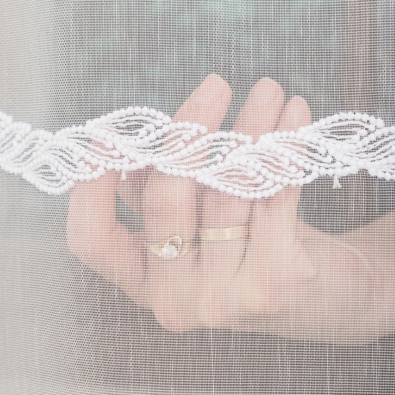 Firanka haftowana na metry 127080 / kolor biały / wysokość 280cm