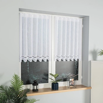 Firanka zazdroska haftowana na metry 044716 / kolor biały / wysokość 90cm