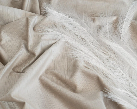 Tkanina zasłonowa VELVET EDEN prążkowana / wysokość 280cm / kolor 06 ciepły beż