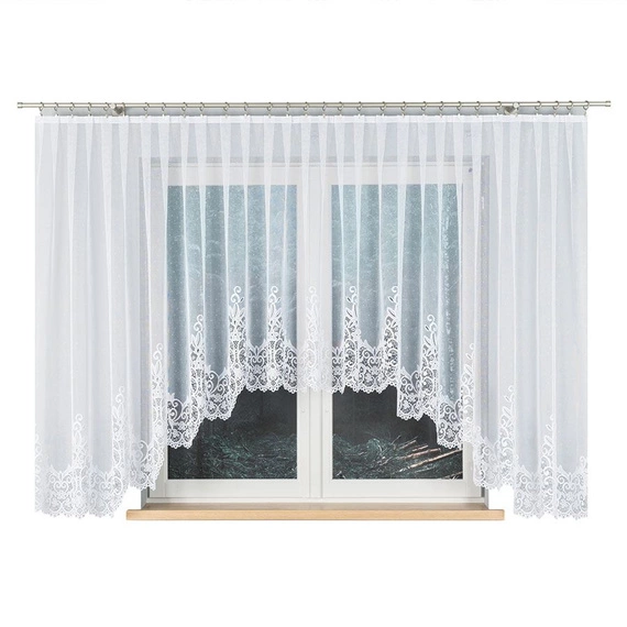 Firanka gotowa żakardowa 004304 / 530x160cm / kolor biały