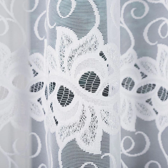 Firanka gotowa żakardowa BASTIA / 450x180cm / kolor biały