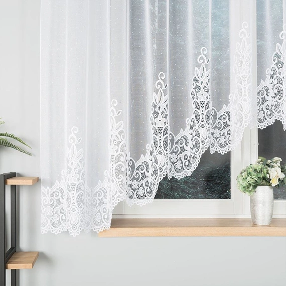Firanka gotowa żakardowa 004304 / 400x160cm / kolor biały