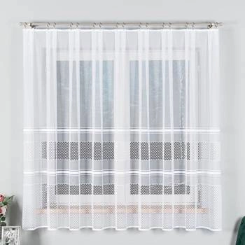 Firanka żakardowa 018601 / kolor biały / wysokość 180cm